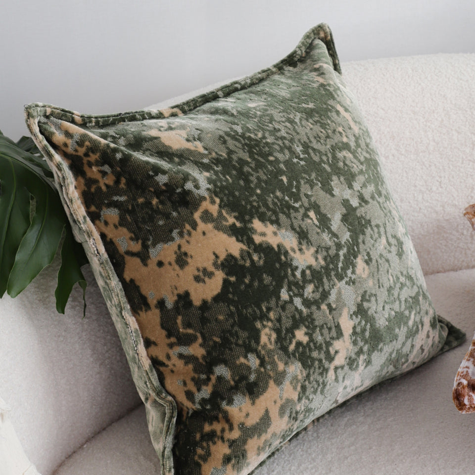 SOGA 50cm Green Gold Crushed Velvet Decorative Throw Pillow