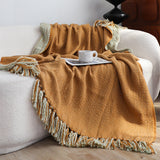 SOGA 2X Mustard Yellow Throw Blanket 127x170cm Soft Acrylic