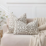 SOGA 30cm Gray White Abstract Swirl Pattern Decorative Throw Pillow