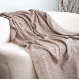 SOGA 130x190cm Misty Beige Blanket – Houndstooth Tassel Throw