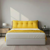 SOGA Home & Living Bundle – Yellow Triangular Wedge Pillow & Yellow Striped Flannel Throw