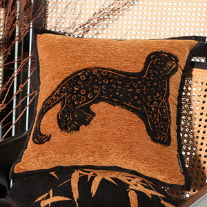 SOGA 2X 45cm Stylish Golden Yellow Black Leopard Pattern Throw Pillow