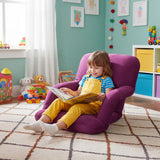 SOGA 4X Foldable Lounge Cushion Adjustable Floor Lazy Recliner Chair with Armrest- Magenta