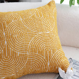 SOGA 2X 50cm Mustard Yellow Throw Pillow Geometric Indoor and Outdoor Corded for Home Decor