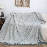 SOGA Light Blue-Gray Tassel Throw Blanket 160x200cm Soft Polyester
