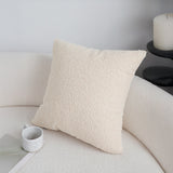 SOGA 2X Boucle Textured Cushion 50cm Cream White Soft Cozy Decorative Throw Pillow