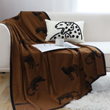 SOGA 2X Black Brown Animal Print Throw Blanket 130x180cm Polyester