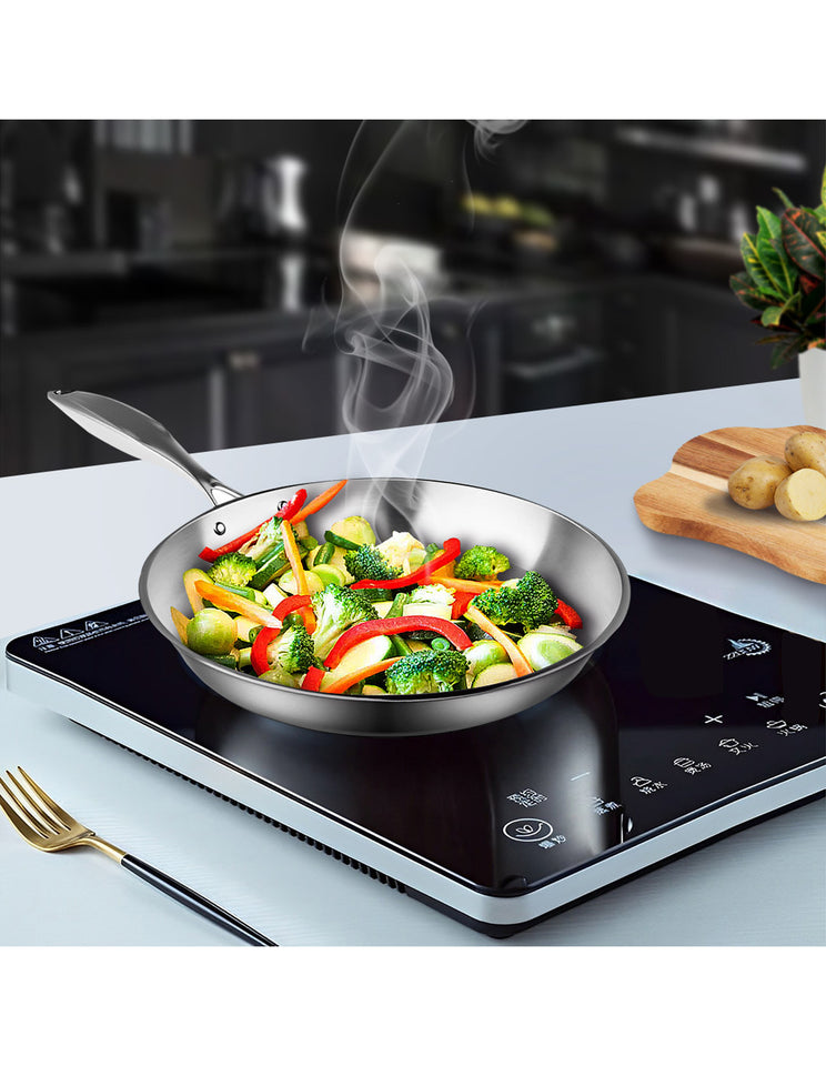 SOGA Stainless Steel Induction Fry Pan Set 22cm & 36cm