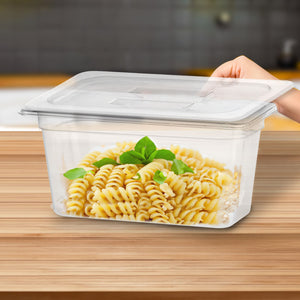 SOGA 150mm Clear Gastronorm GN Pan 1/3 Food Tray Storage Bundle of 6 with Lid