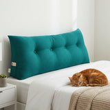 SOGA 120cm Blue Green Triangular Wedge Bed Pillow Headboard Backrest Bedside Tatami Cushion Home Decor