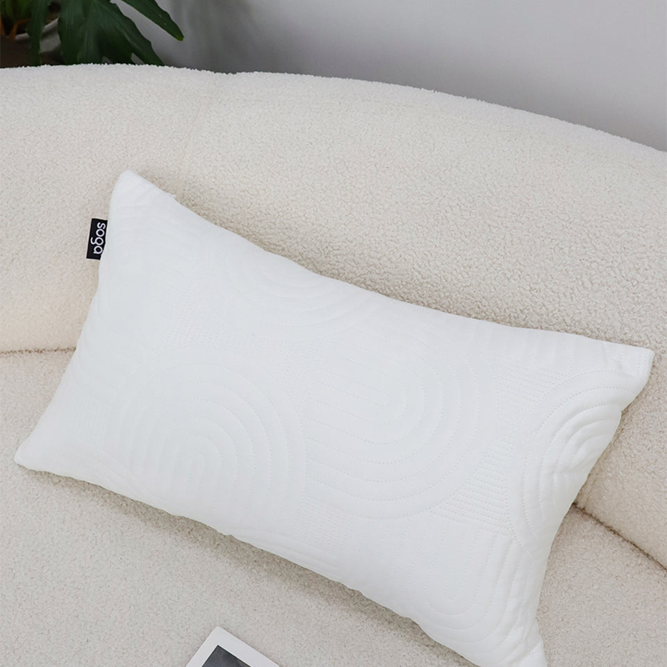 SOGA 2X 30cm White Textured Geometric Pattern Decorative Throw Pillow