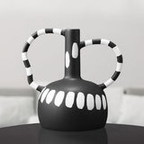 SOGA 2X 26.5x17cm Ornament Vase with Polka Dot Handicraft Decorations in Living Room Home Decor