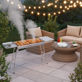 SOGA Kitchenware Bundle – Stainless Steel Skewers Grill, Silver Grilling Plate & Sauce Pan
