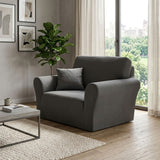 SOGA 1-Seater Grey Sofa Cover Couch Protector High Stretch Lounge Slipcover Home Decor