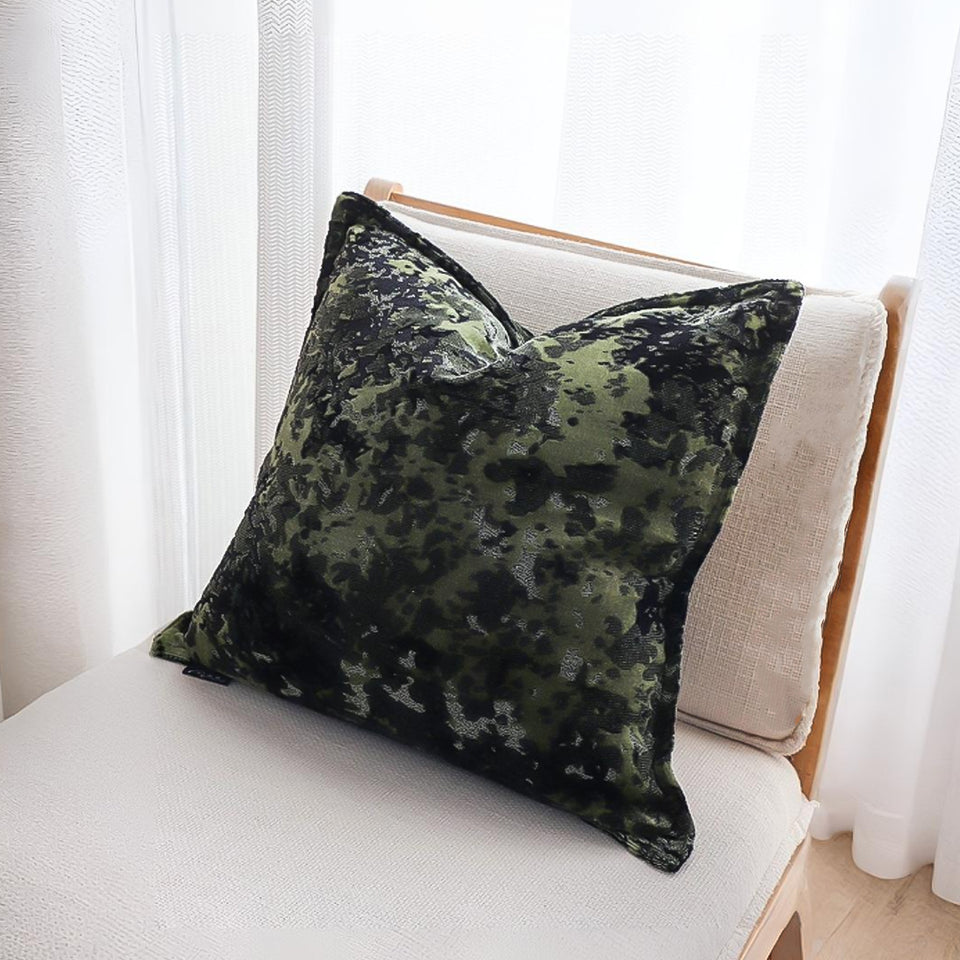 SOGA 2X 50cm Forest Green Crushed Velvet Decorative Throw Pillow