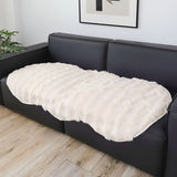 SOGA Two-seater White Faux Fur Throw Blanket 90x160cm Polyester