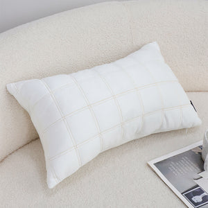 SOGA 2X 30cm White Quilted Grid Pattern Decorative Throw Pillow