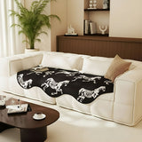 SOGA Three-Seater Black Horse Print 90x210cm Throw Blanket Sofa Cover