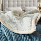 SOGA 2X Blue Throw Blanket Warm Cozy Double Sided Thick Flannel Coverlet Fleece Bed Sofa Comforter