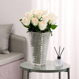 SOGA 28cm Handcrafted Clear Glass Vase Classic Design for Home Decor