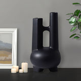 SOGA 2X Ornament Modern Geometric Vase Minimalist Double Tube Abstract Sculpture for Home Décor