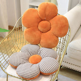 SOGA Orange Flower Cushion Shaped for Floor and Sitting Throw Pillow