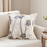 SOGA 45cm Modern Gray Floral Stem Pattern Contemporary Throw Pillow