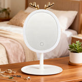 SOGA White Antler LED Light Makeup Mirror Tabletop Vanity Home Decor