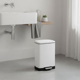 SOGA 4-Pack 12L White Stainless Steel Foot Pedal Trash Bin