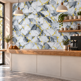 SOGA Peel & Stick Floor and Wall Tiles 30 x 30cm 10 Pack Blue Agate Faux Marble