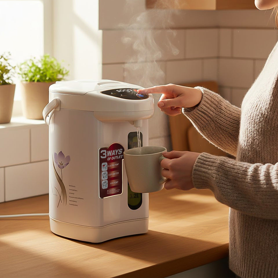 SOGA 2X 3.2L White Electric Kettle Water Boiler 3 Dispensing Modes Keep Warm