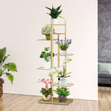 SOGA 8 Tier 9 Pots Gold Metal Plant Stand Flowerpot Display Shelf Rack Indoor Home Office Decor