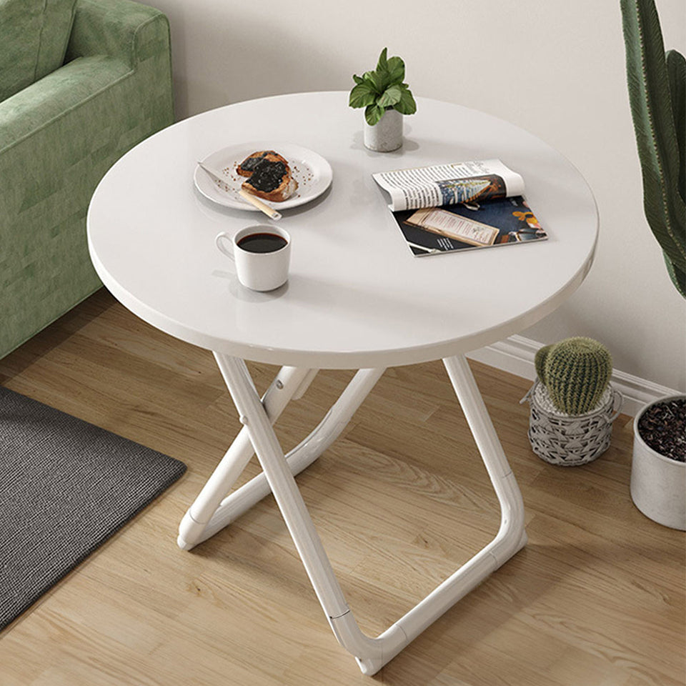 SOGA 80cm White Modern Minimalist Table with Sleek Surface Stylish and Functional Design
