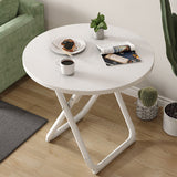 SOGA 80cm White Modern Minimalist Table with Sleek Surface Stylish and Functional Design