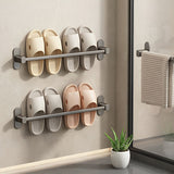 SOGA 49cm Wall-Mounted Slipper Organiser Adhesive Storage Space-Saving Wall Rack