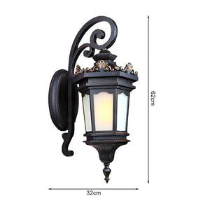 Vintage Lantern 6X 62cm Wall Light Elegant Aluminum & Glass Design Classic Outdoor Lighting Rustic Vintage Style