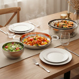 SOGA Kitchenware Bundle – Silver Dry Pots & Elegant Salad Bowl for Essential Kitchen Use