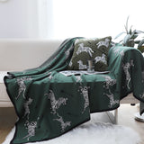 SOGA Olive Green Zebra Print Throw Blanket 130x180cm 100% Cotton