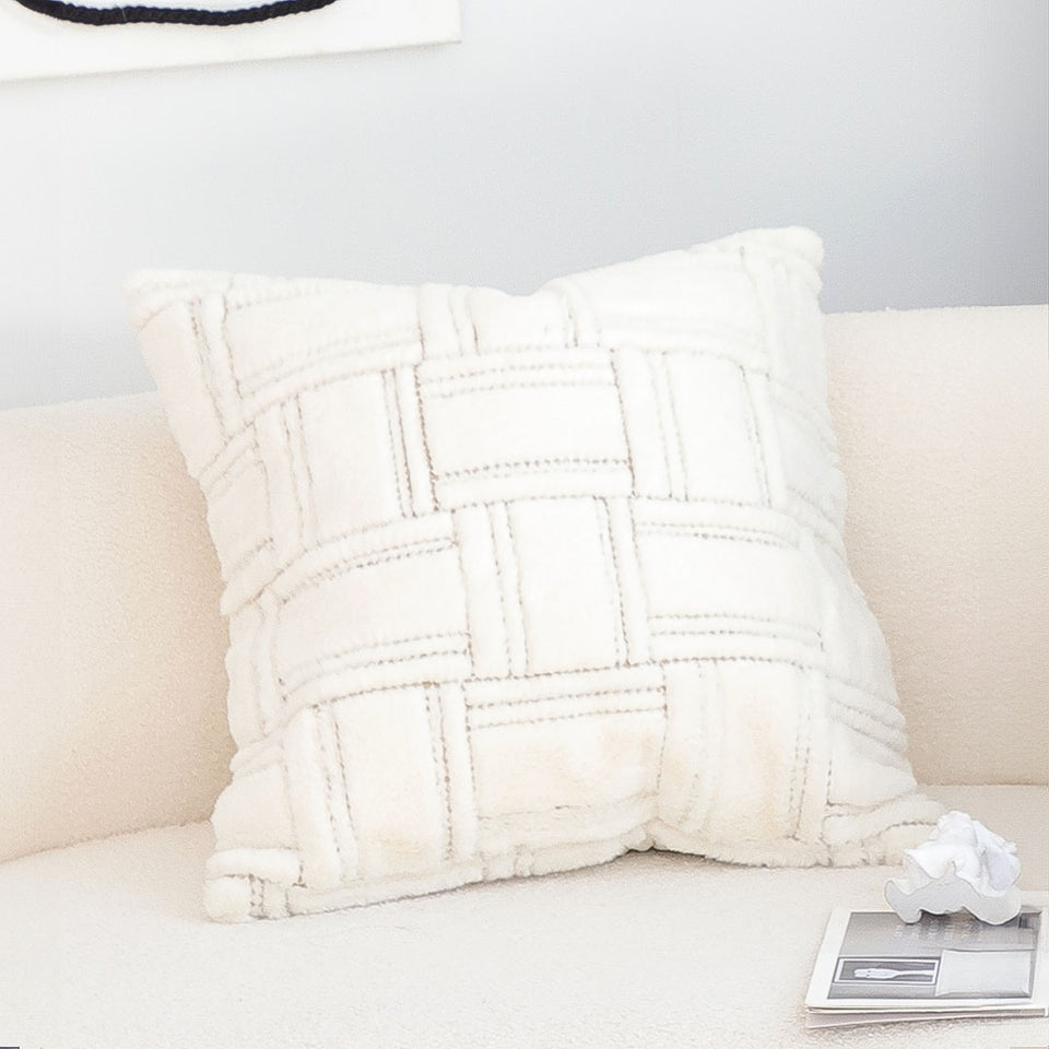 SOGA 45cm Bohemian Cream Tufted Grid Pattern Decorative Throw Pillow