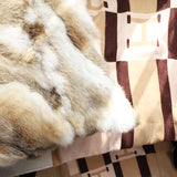 SOGA 2X 45cm Throw Pillow Coffee Rabbit Fur Square Warm Cozy Decorative Cushion Home Decor