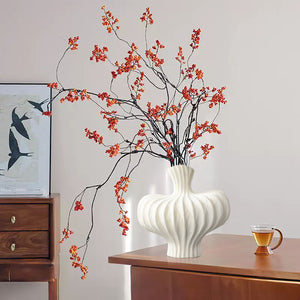 SOGA 25X24cm Ornament Small Matte White Vases Countertop Decoration Accessories Porch Crafts Home Decor