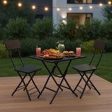SOGA Home & Living Bundle – Black Folding Dining Table & 2 Foldable Chairs for Home Decor