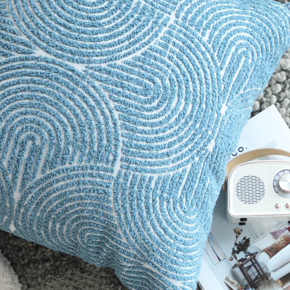 SOGA 2X 50cm Blue Throw Pillow Geometric Indoor and Outdoor Corded for Home Decor