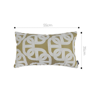 SOGA 2X 35cm Artistic Olive Green White Geometric Pattern Throw Pillow