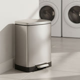 SOGA 2-Pack 12L Silver Stainless Steel Foot Pedal Trash Bin