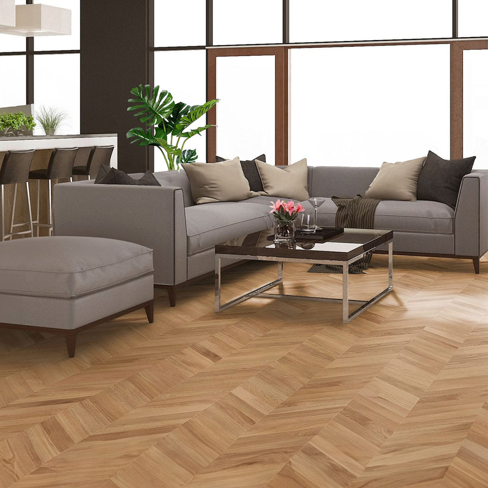 Timbo Solid Oak Chevron Parquet Timber Flooring Premium Quality Floorboards - BOX