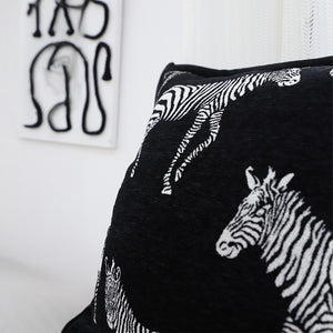 SOGA 50cm Throw Pillow  Black Light Luxury Zebra Square Pillow for Home Decor