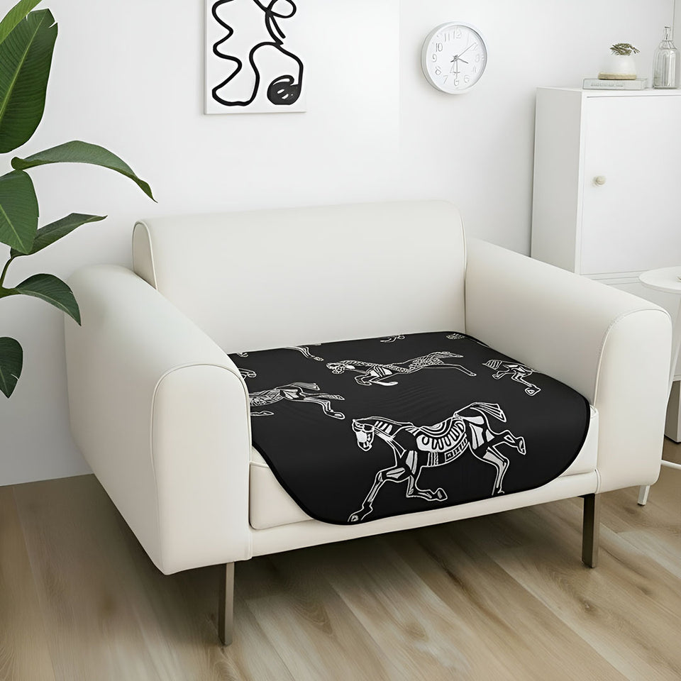 SOGA One-Seater Black Horse Print 90x90cm Throw Blanket Sofa Cover