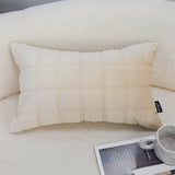 SOGA 2X 30cm Beige Quilted Grid Pattern Decorative Throw Pillow