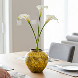 SOGA 21x22cm Yellow Small Ceramic Flower Vase Elegant Living Room Home Decor